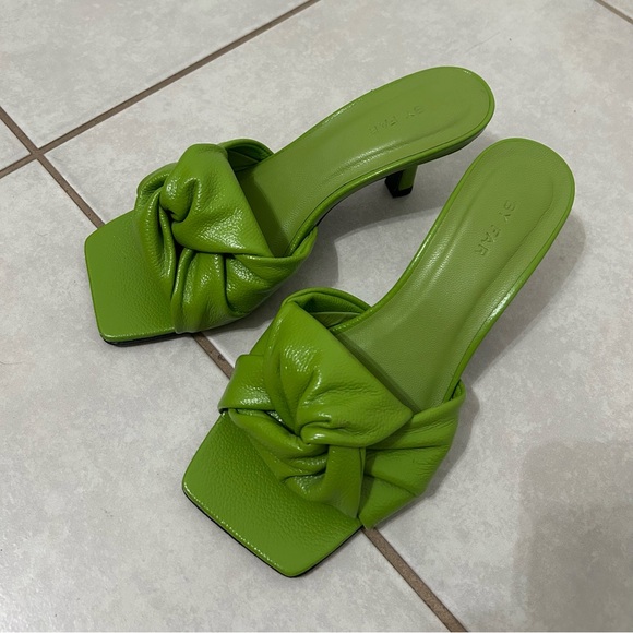 BY FAR Shoes - BY FAR Green Lana Heeled Sandals